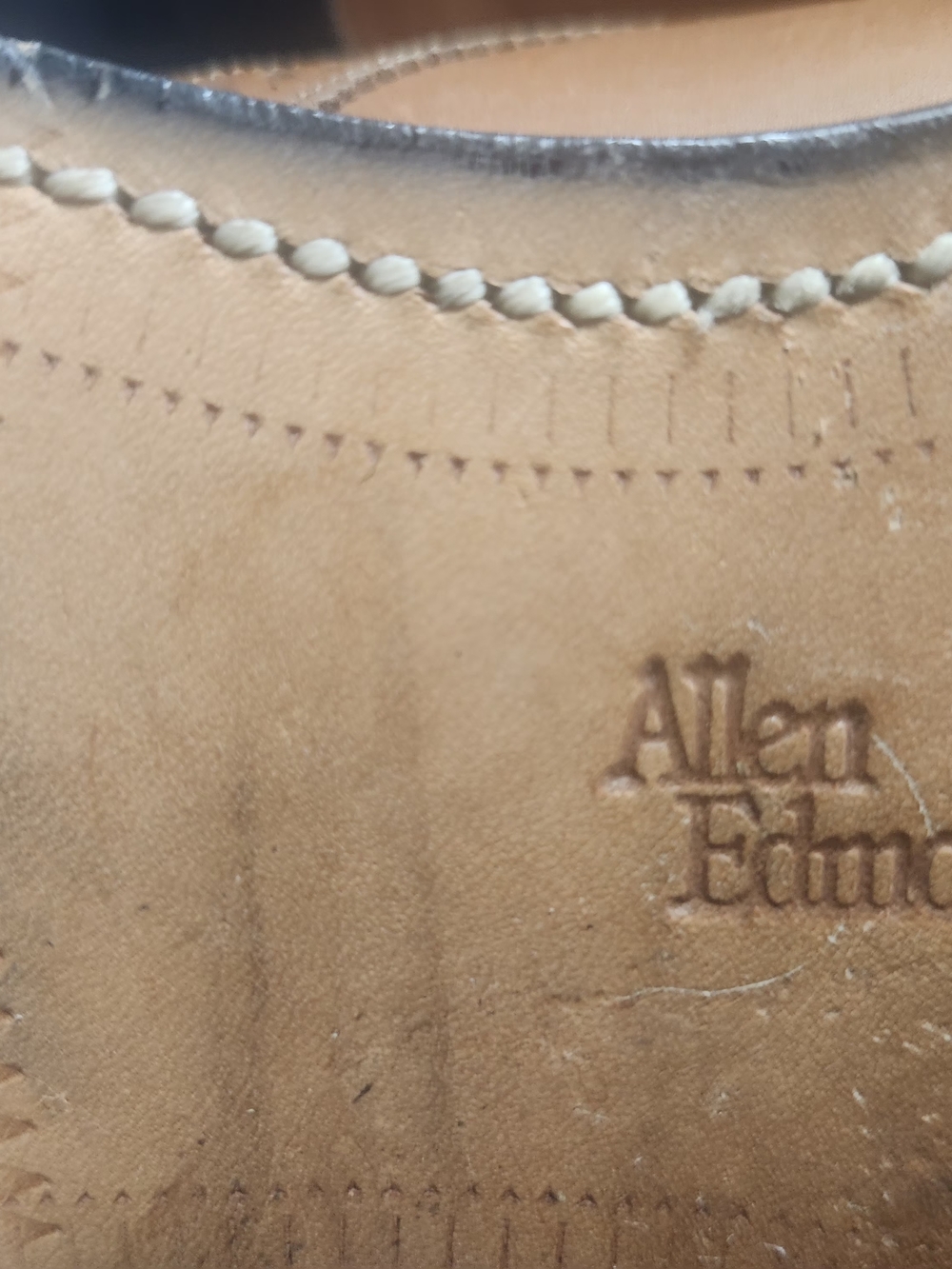 Allen Edmonds Tan Brogue Cap-Toe Oxfords - Picture 3 of 5